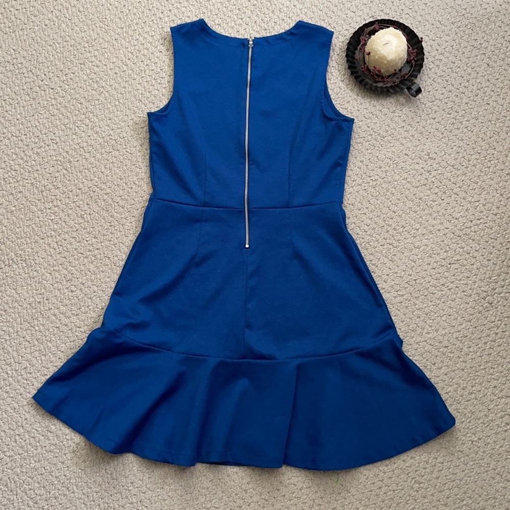 GAP peplum dress blue polyester & rayon